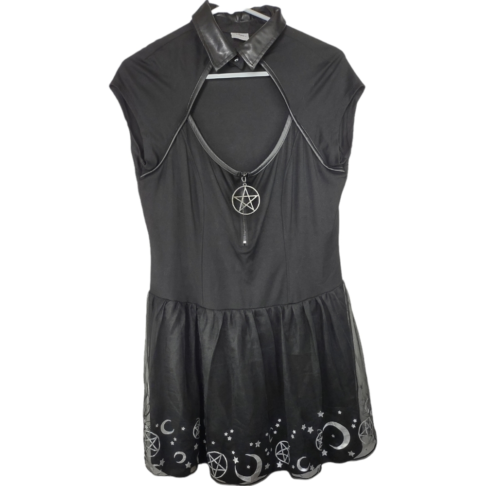 Spirit Halloween Pentagram Skater Dress teen costume goth size LG
